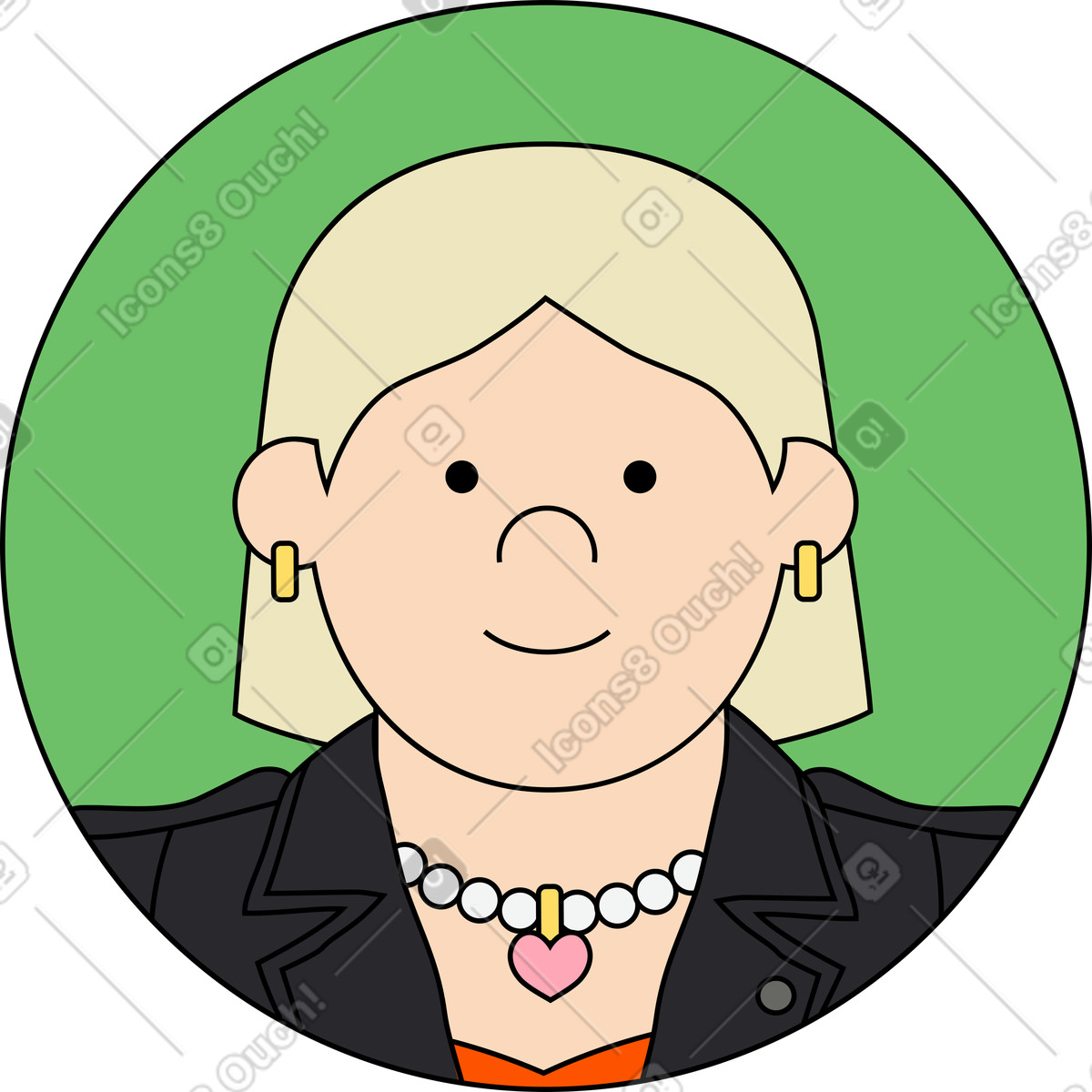 Ilustración Avatar femenino en estilo Kindy a descargar en PNG y SVG