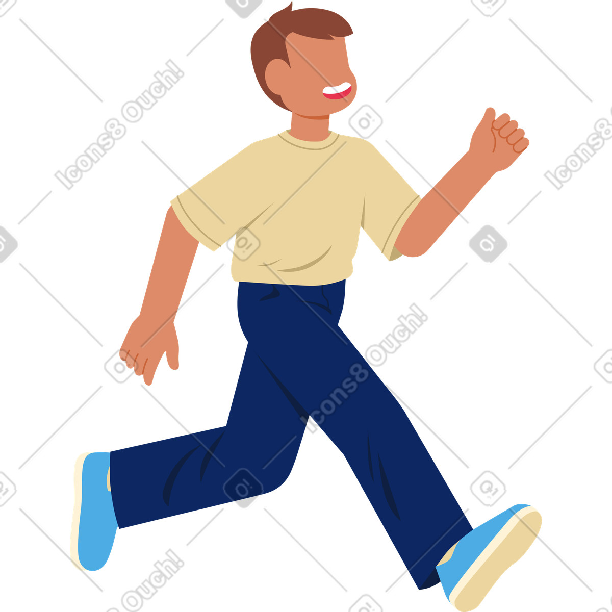 Junger mann läuft-Illustration im Catchy-Stil als Download in PNG, SVG