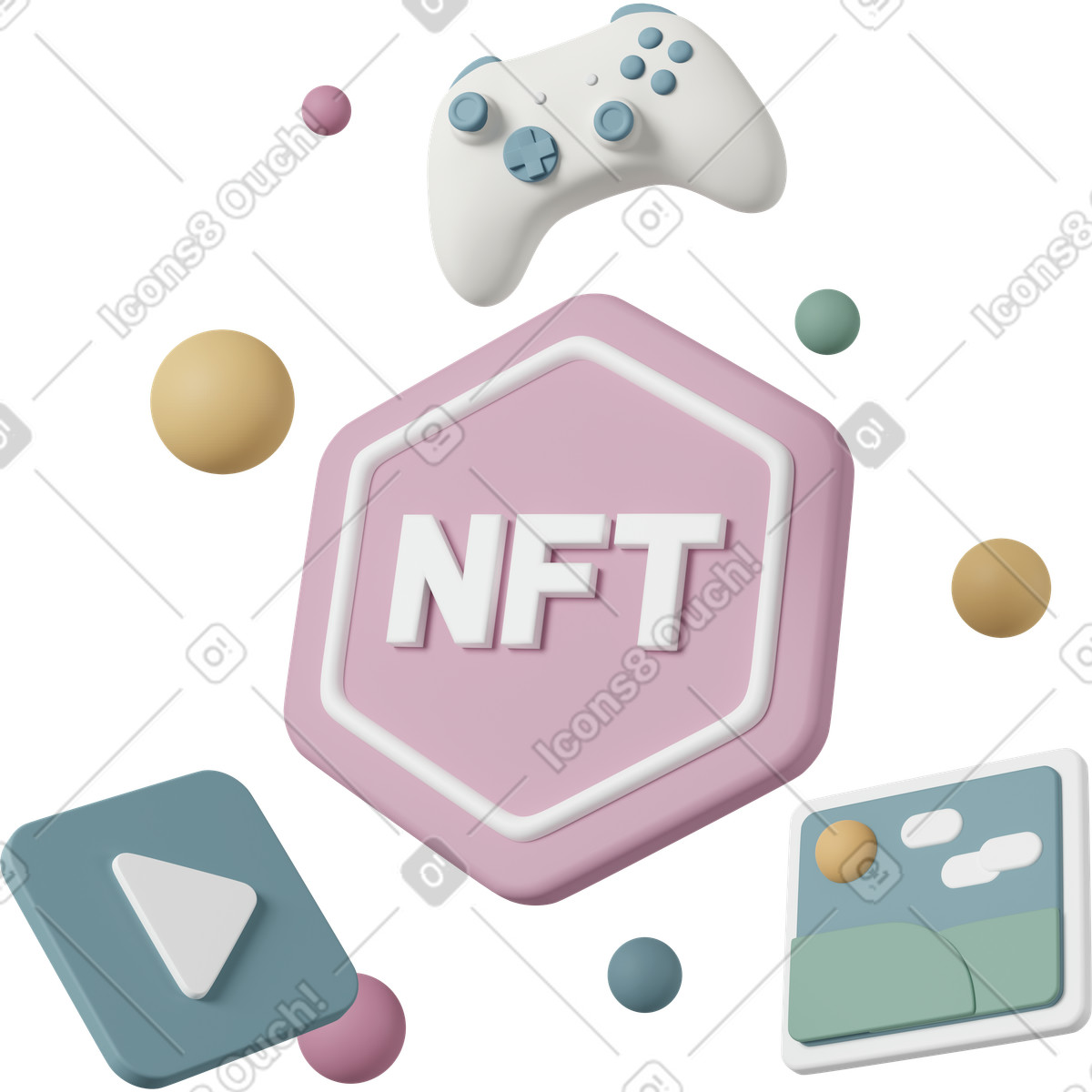 Иллюстрация Nft composition в стиле 3D Casual life — скачать в форматах PNG, SVG