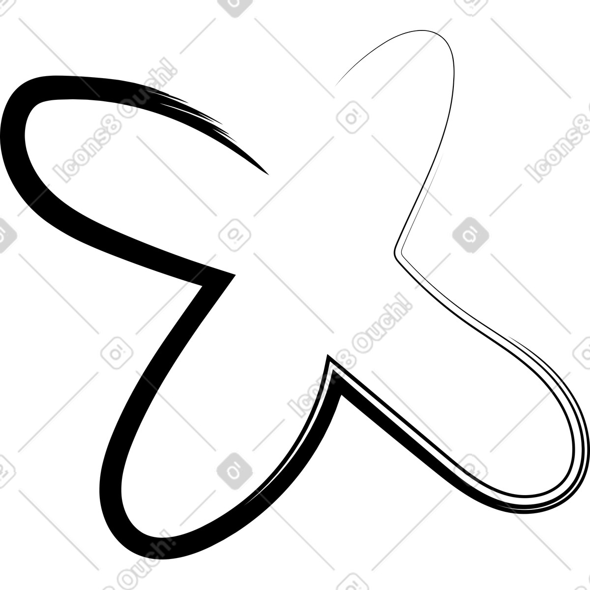 Schwarze blume-Illustration im Twirl-Stil als Download in PNG, SVG