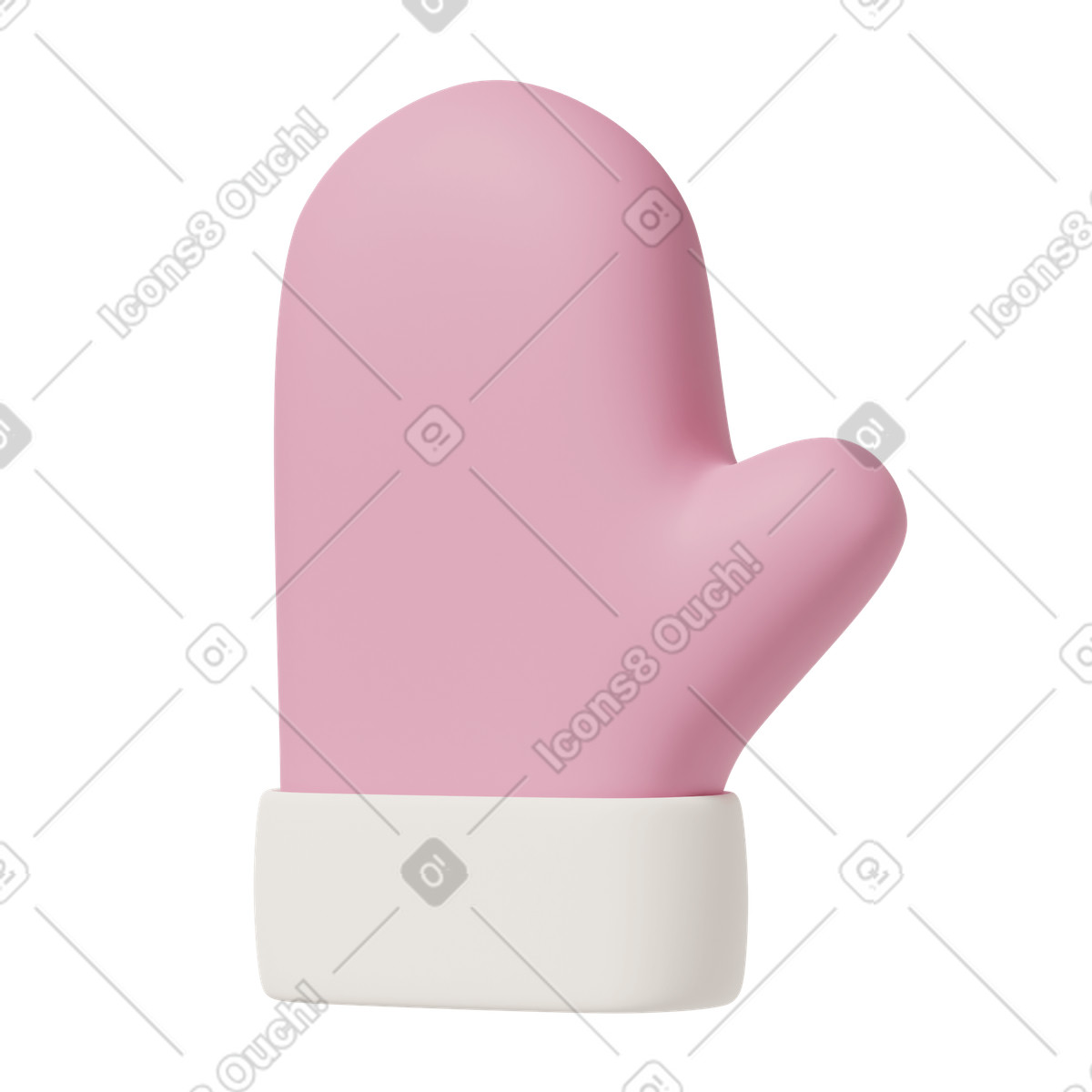 3D Casual life スタイルの Pink christmas mitten のイラストをPNG、SVG形式でダウンロード
