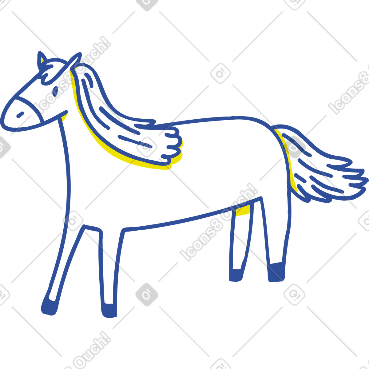 Ilustração de Cavalo em no estilo Lime para baixar em PNG, SVG