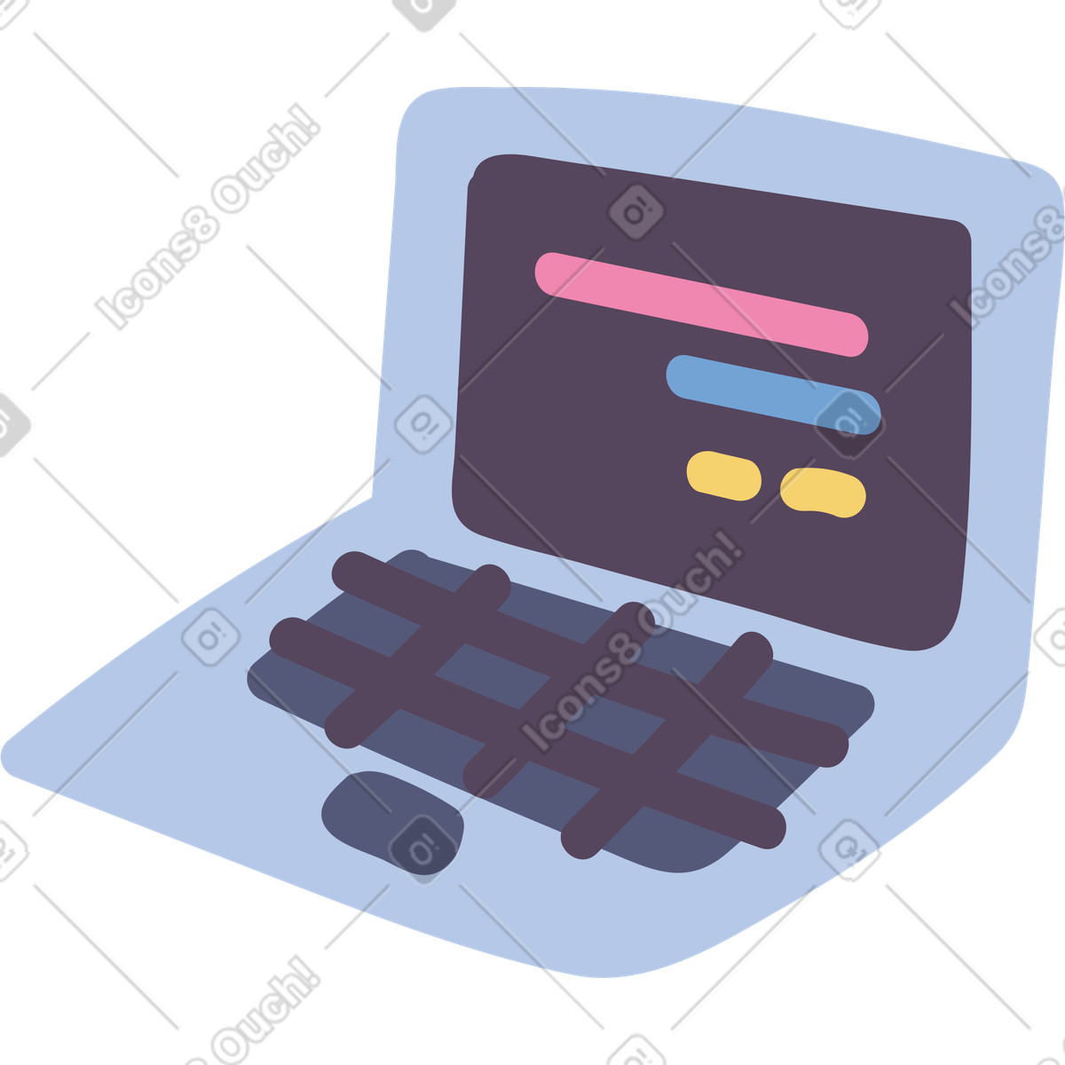 Computer illustration in Pluto style download in PNG, SVG