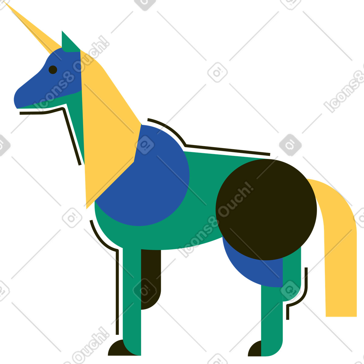 Spot スタイルの ユニコーン のイラストをPNG、SVG形式でダウンロード