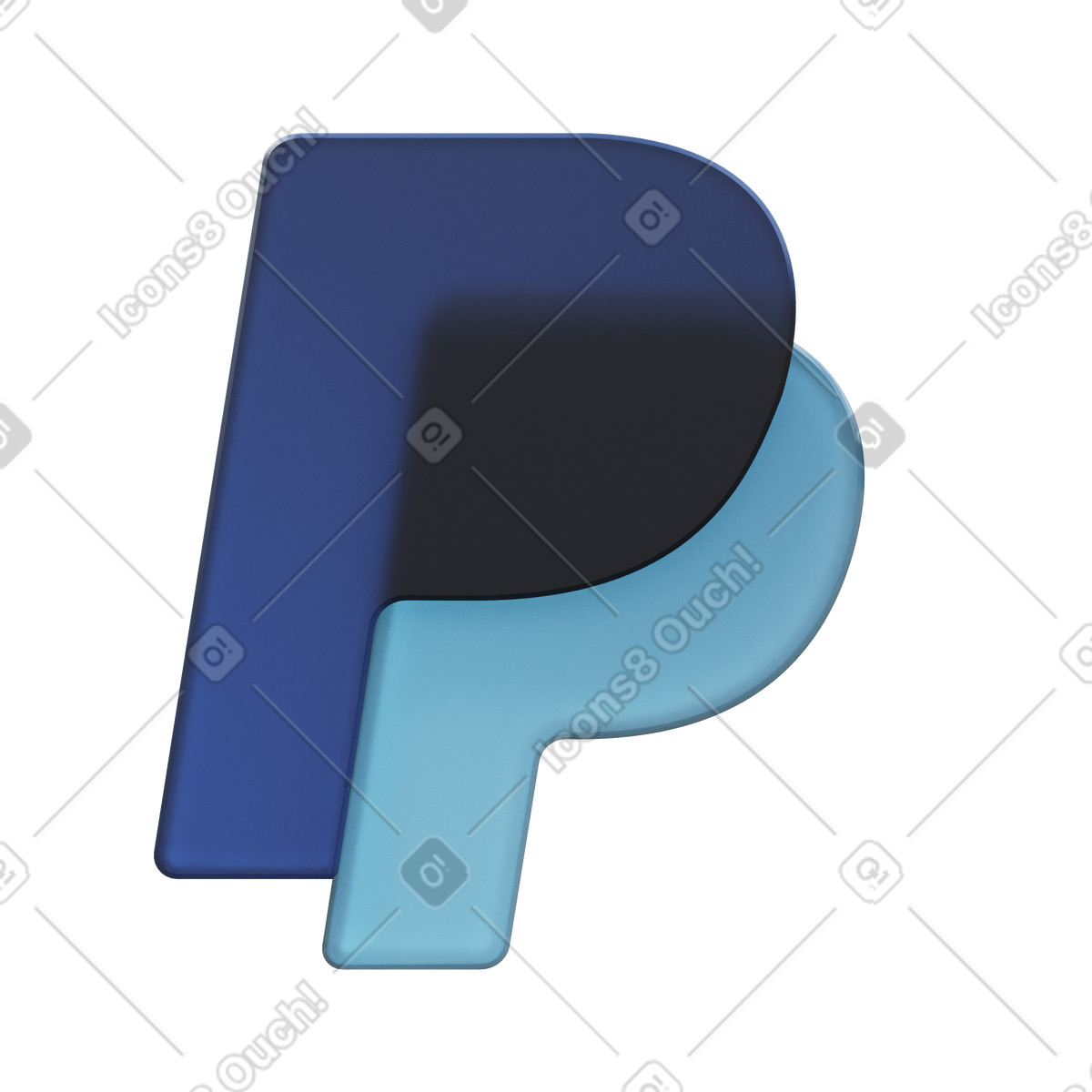 3D Fluency 스타일의 Paypal logo 일러스트레이션 PNG, SVG 다운로드