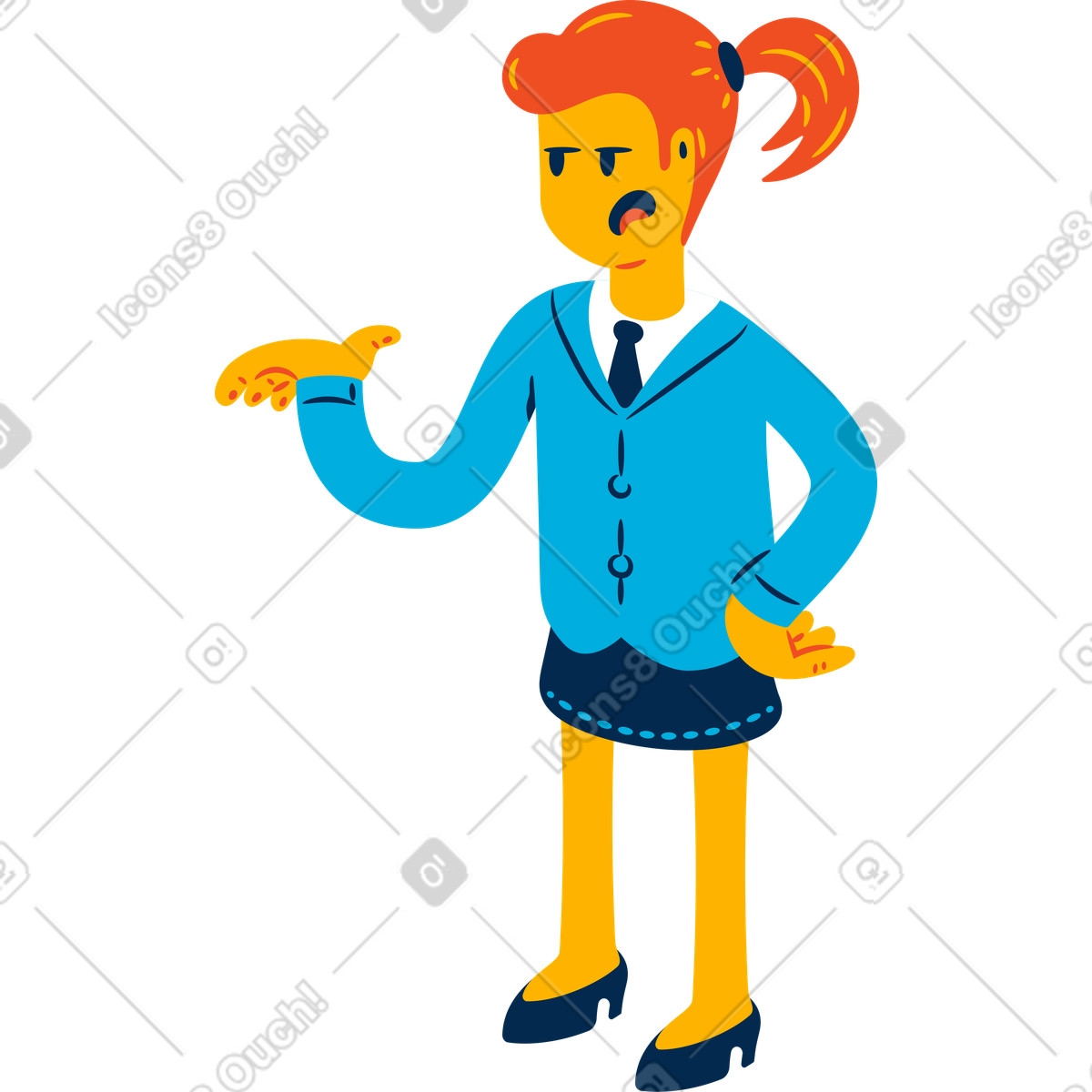 Woman suit illustrazione in stile Flame scarica in PNG, SVG