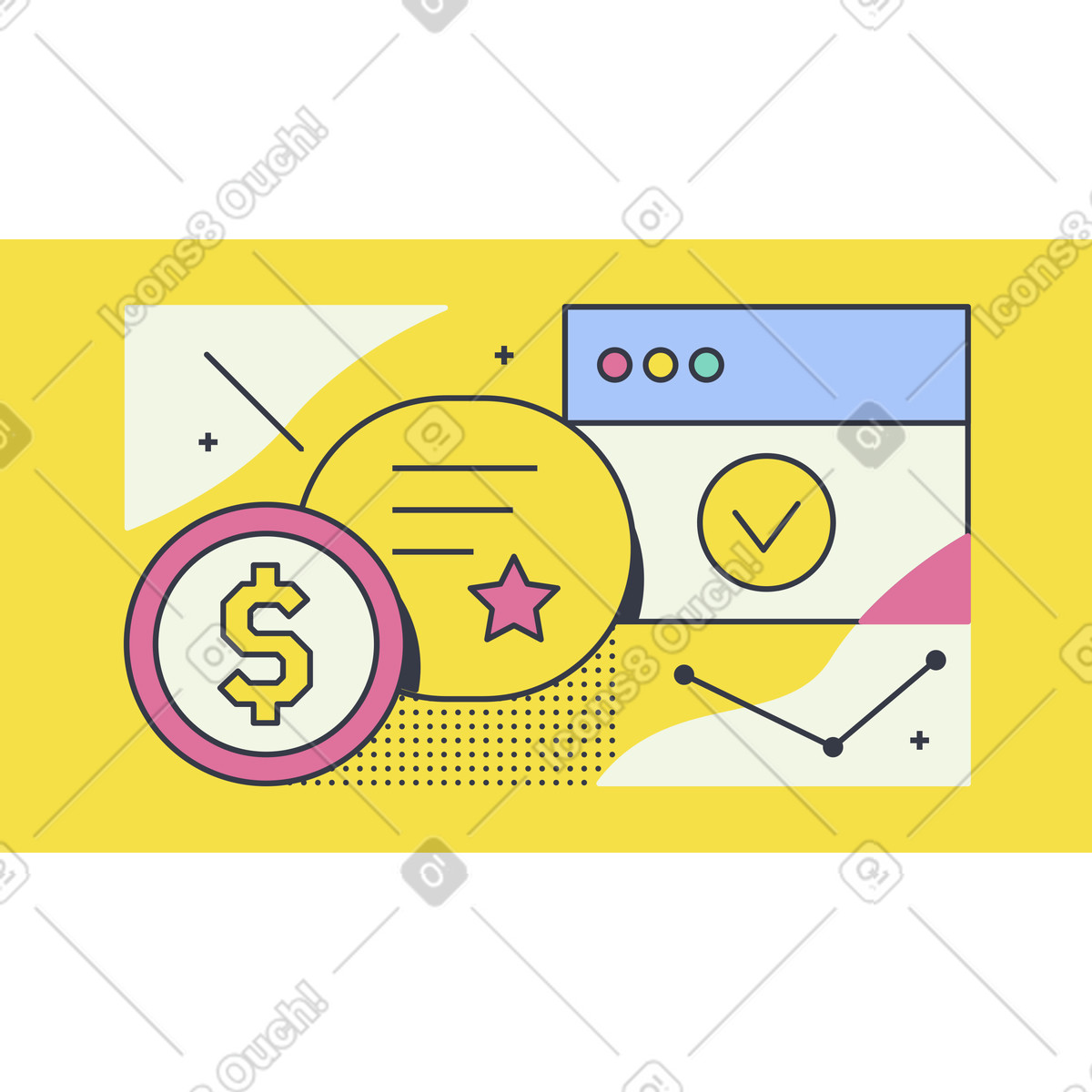 Online shopping and digital payment illustration in PNG, SVG