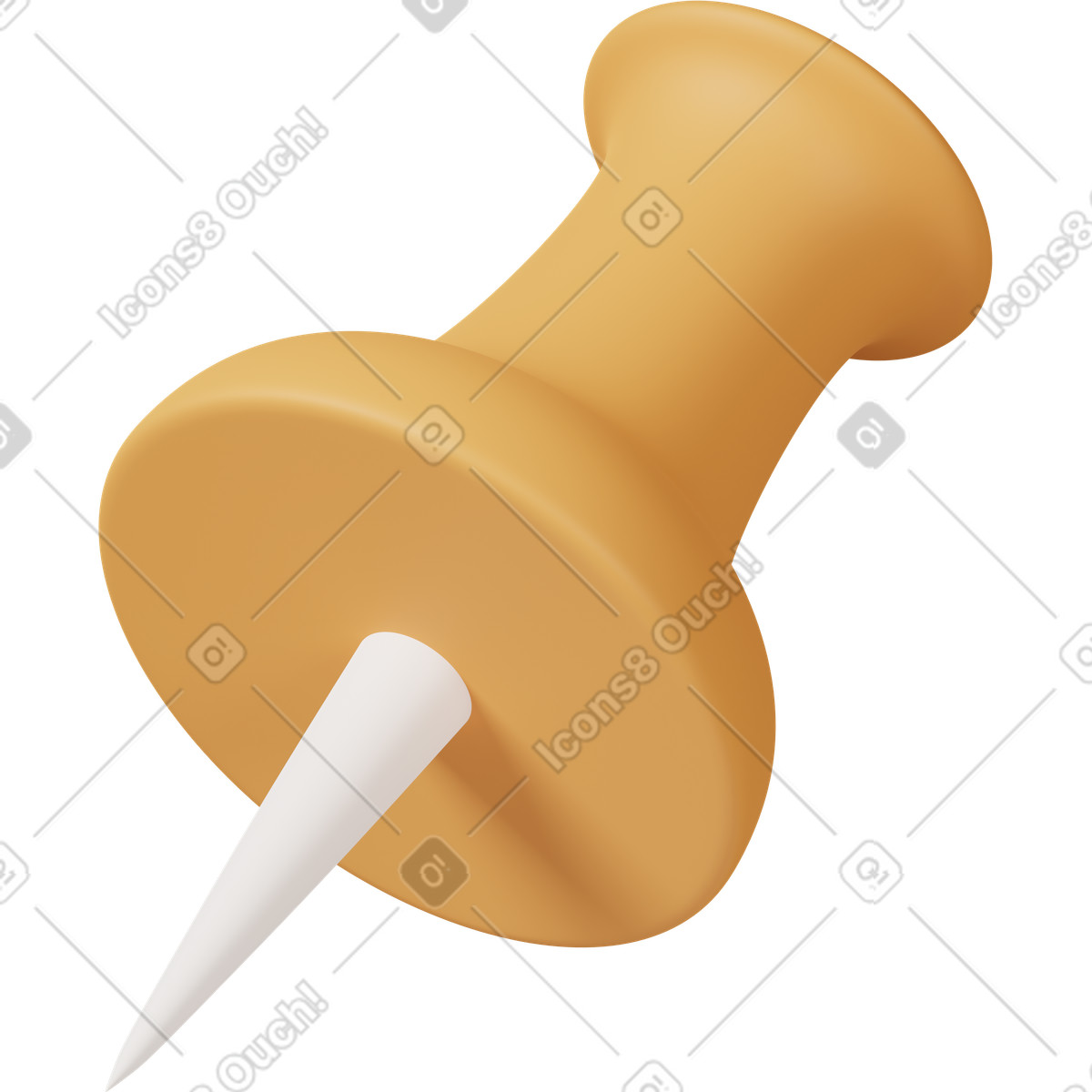 Ilustração de Yellow drawing pin em no estilo 3D Casual life para baixar em PNG, SVG