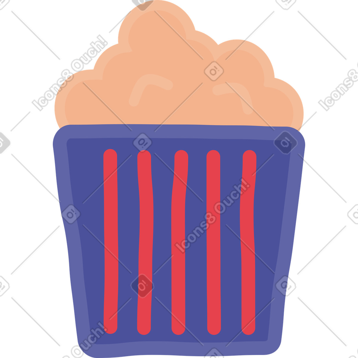 Popcorn-Illustration im Stripy-Stil als Download in PNG, SVG