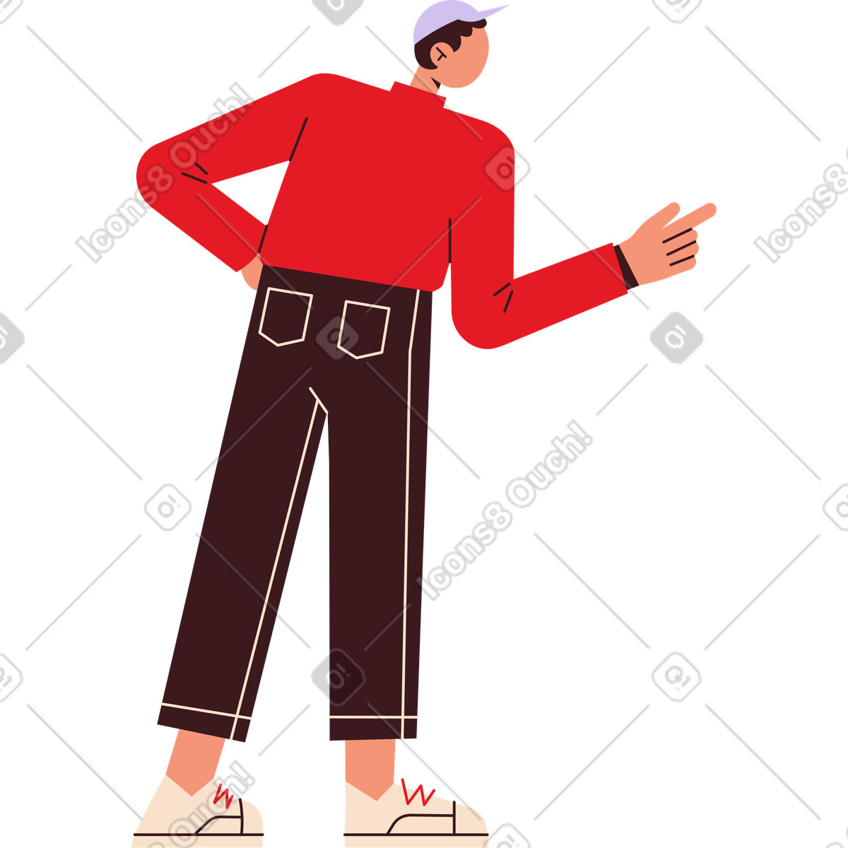 Illustration Homme en casquette dans le style Folks à télécharger aux formats PNG, SVG