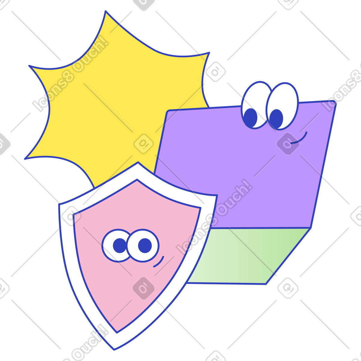 Digital data protection, Trusted system security illustration in Eyeful style download in PNG, SVG