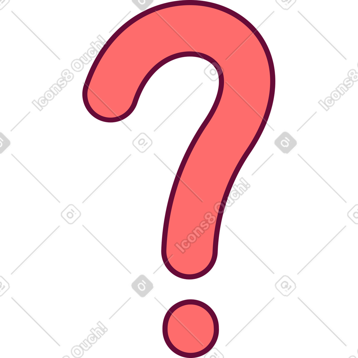 Small red with question illustration in Handy style download in PNG, SVG