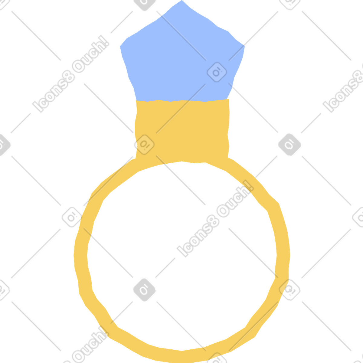 Ilustración Gold ring with diamond en estilo Pablo a descargar en PNG y SVG