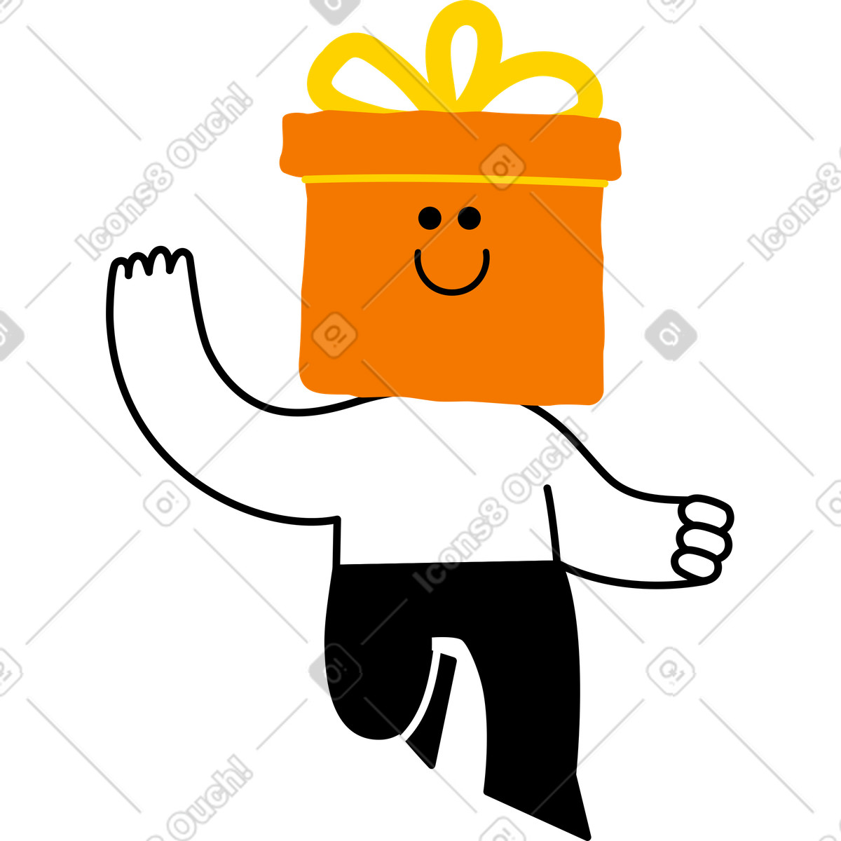 Illustration Personnage marchant quelque part dans le style Giggle à télécharger aux formats PNG, SVG