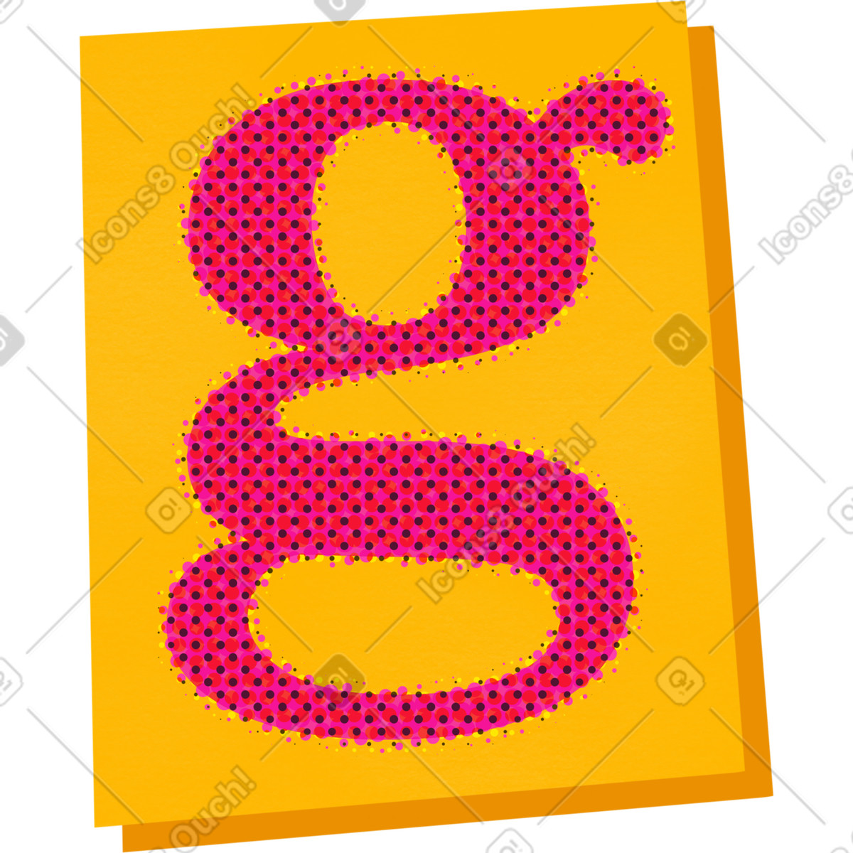 Ilustración Collage lowercase letter g en estilo Paper Cut a descargar en PNG y SVG