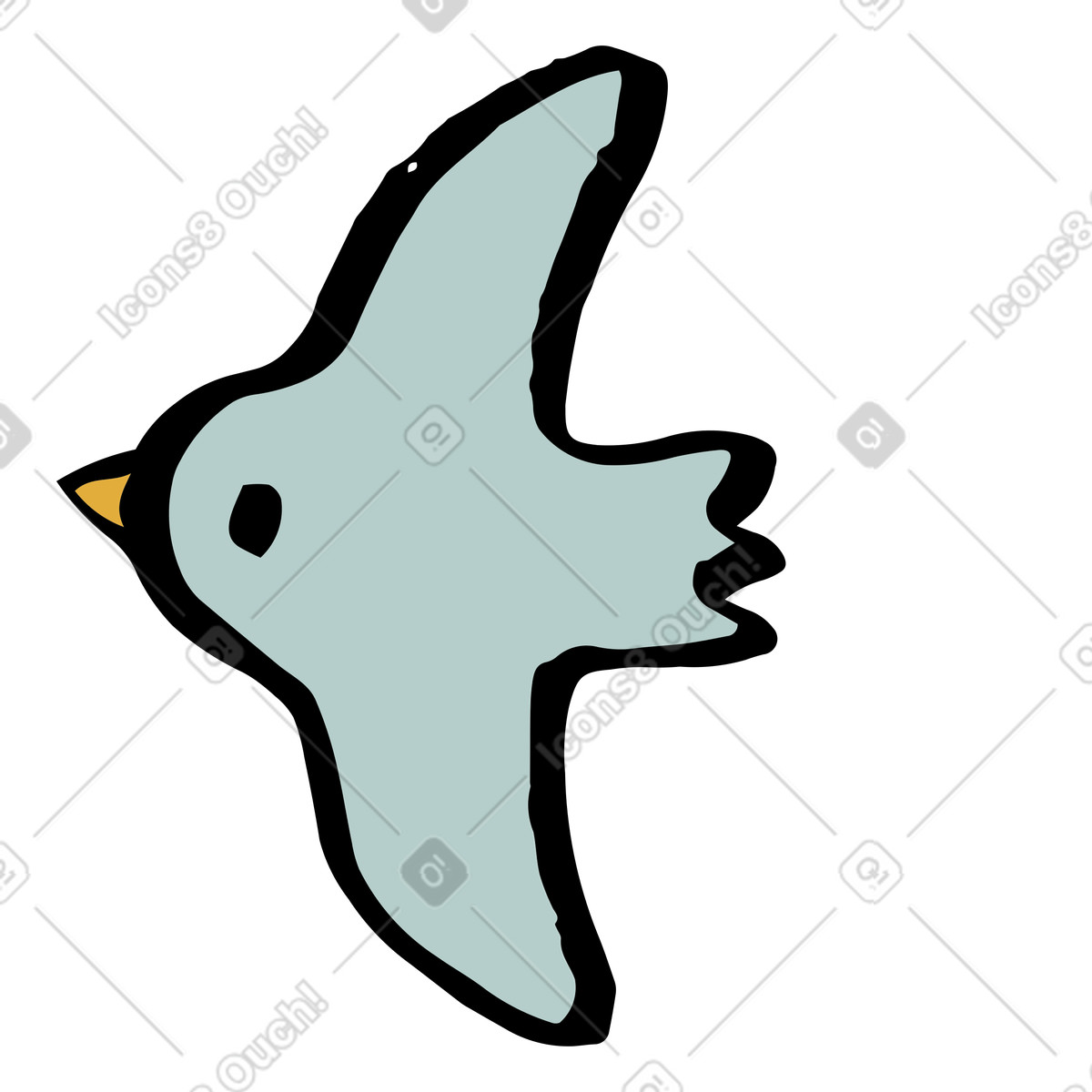Ilustración Flat bird in flight en estilo Scandi a descargar en PNG y SVG