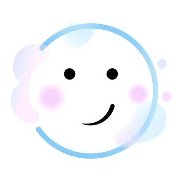 A minimalist design features a simple face. The face consists of a smooth, circular outline in a gradient of pastel colors. Two small dots represent the eyes, placed symmetrically in the upper part of the circle. A subtle, curved line represents a smile, positioned in the lower section of the circle. The background is filled with a soft blend of pastel shades, creating a gentle and calming ambiance.