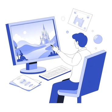 A visual effects specialist adding magical elements to an animated scene