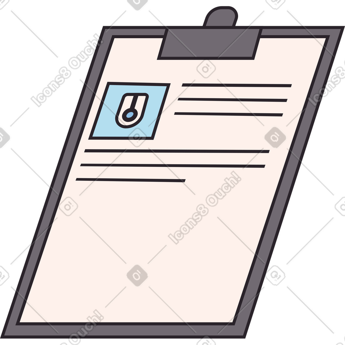 Illustration Presse-papiers avec des informations dans le style Eastwood à télécharger aux formats PNG, SVG