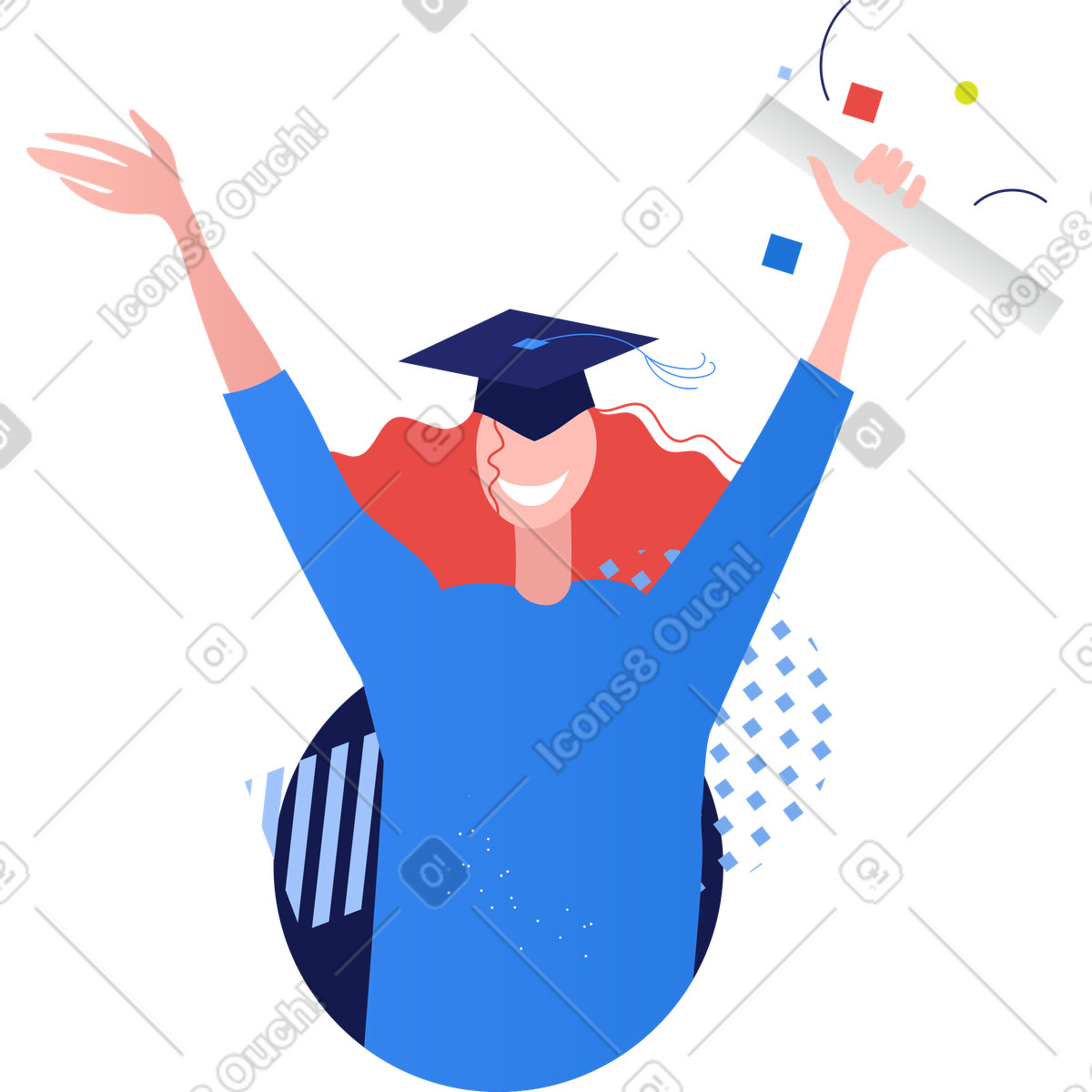 Student illustration showcasing clipart and vector graphics available in PNG, SVG