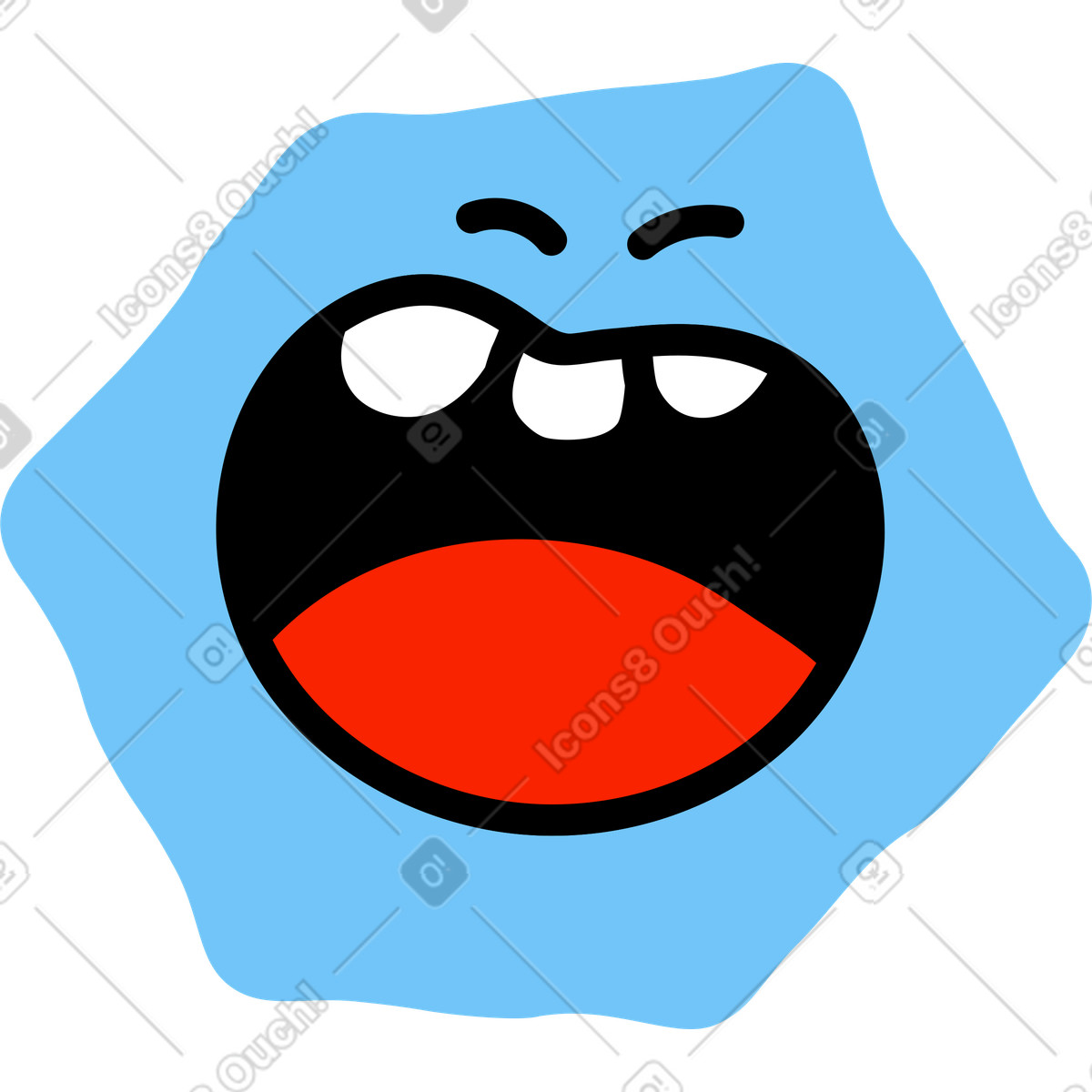 Ilustración Cabeza riendo en estilo Giggle a descargar en PNG y SVG