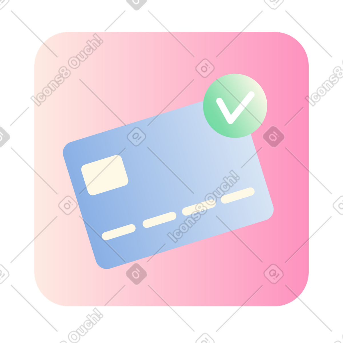 Ilustración Successful payment by bank card icon en estilo Beam a descargar en PNG y SVG