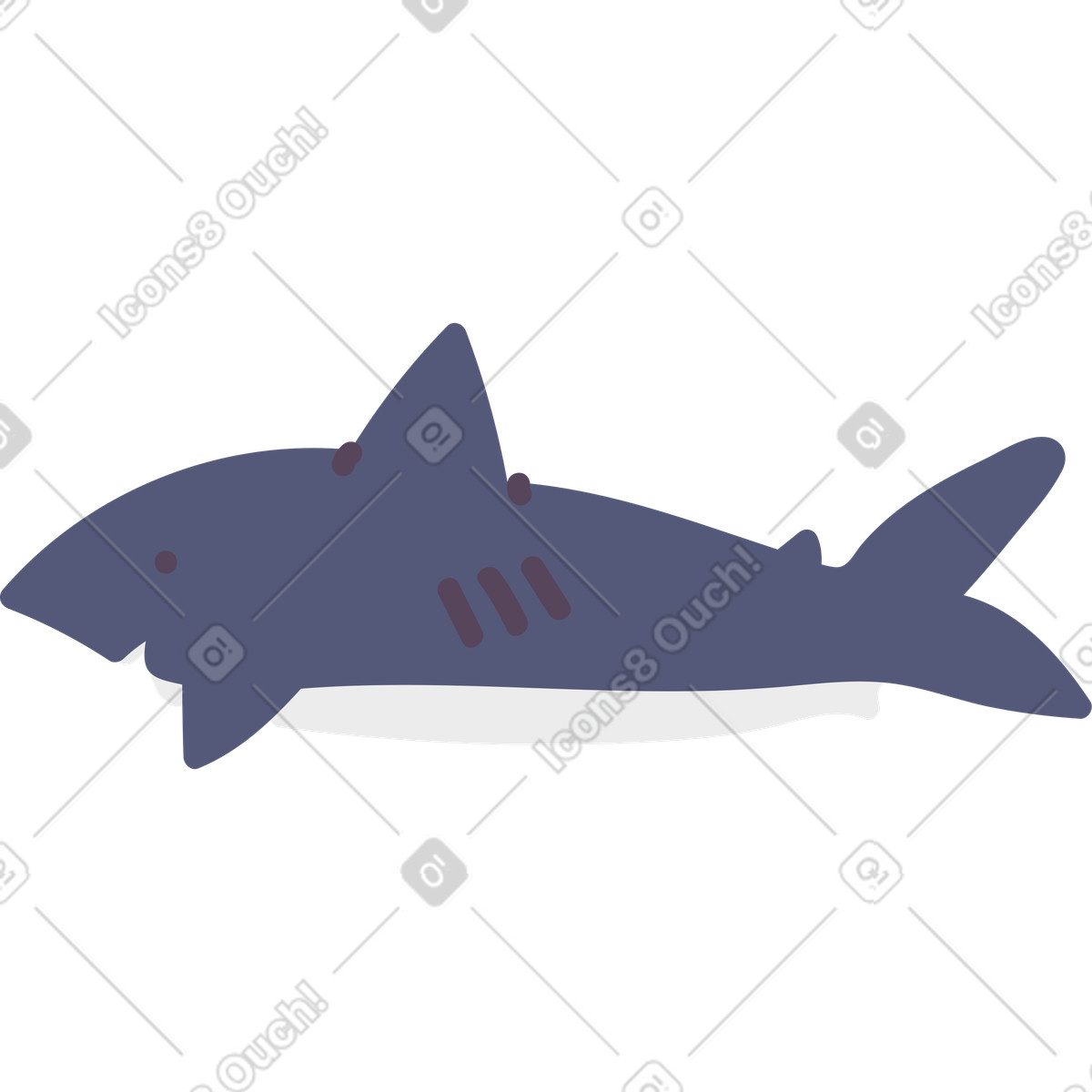 Illustration Requin dans le style Pluto à télécharger aux formats PNG, SVG