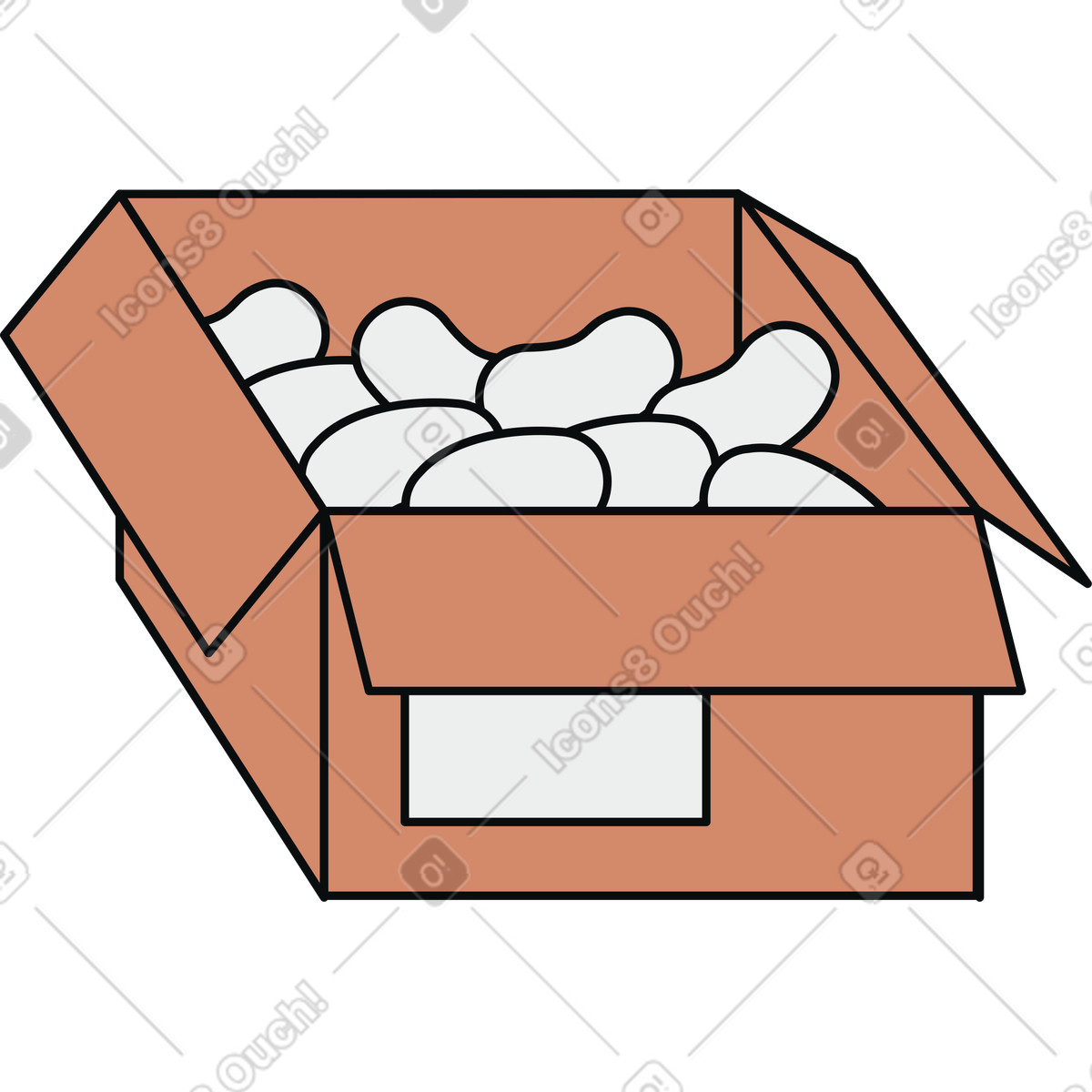 Kistenfüller-Illustration im Teko-Stil als Download in PNG, SVG