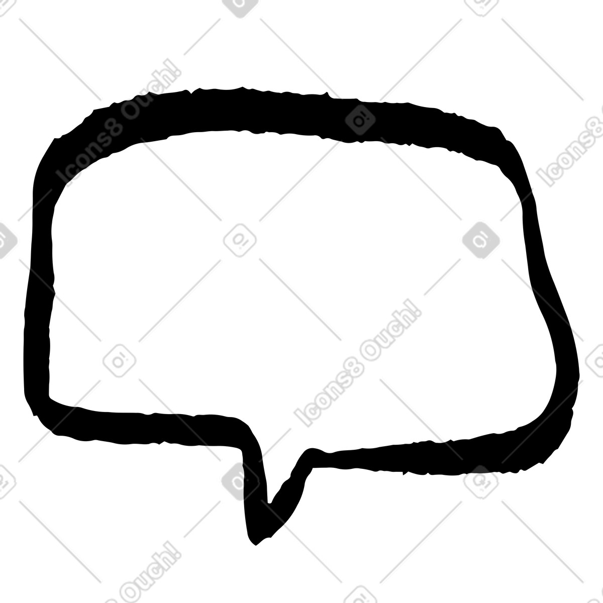 Illustration Bulle de dialogue rectangulaire dans le style Scandi à télécharger aux formats PNG, SVG