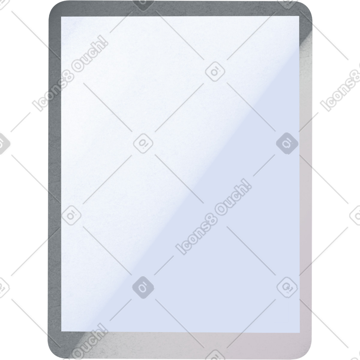 Ilustración Grey ipad en estilo Shine a descargar en PNG y SVG