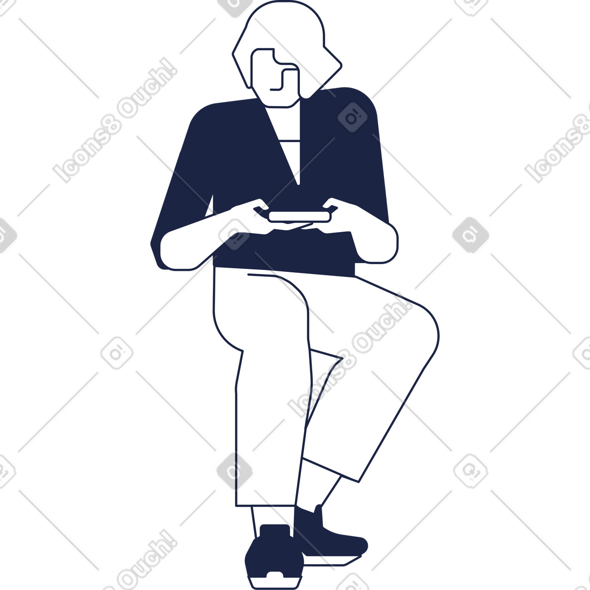 Man line-Illustration im Urban-Stil als Download in PNG, SVG
