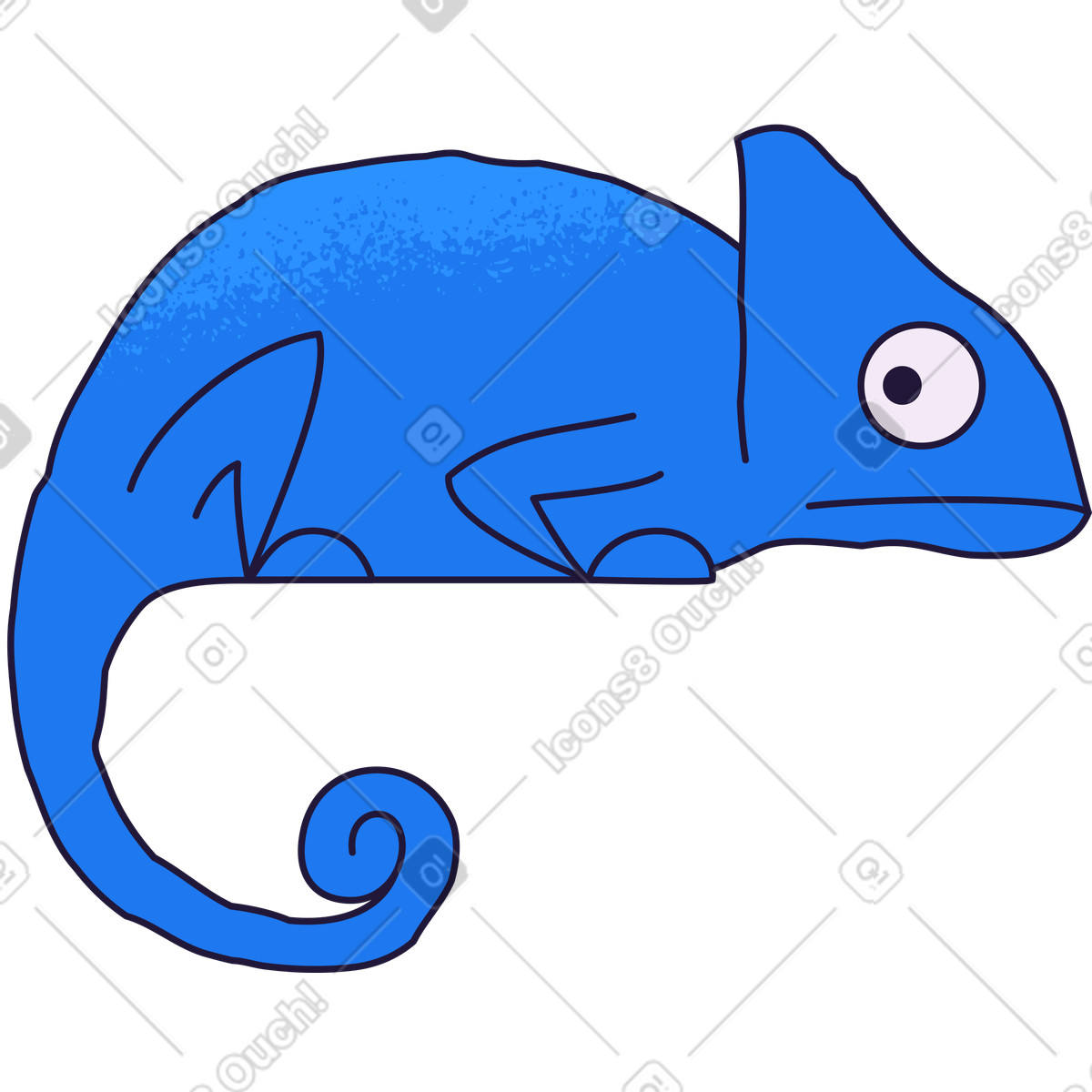 Chameleon illustration in Conifer style download in PNG, SVG