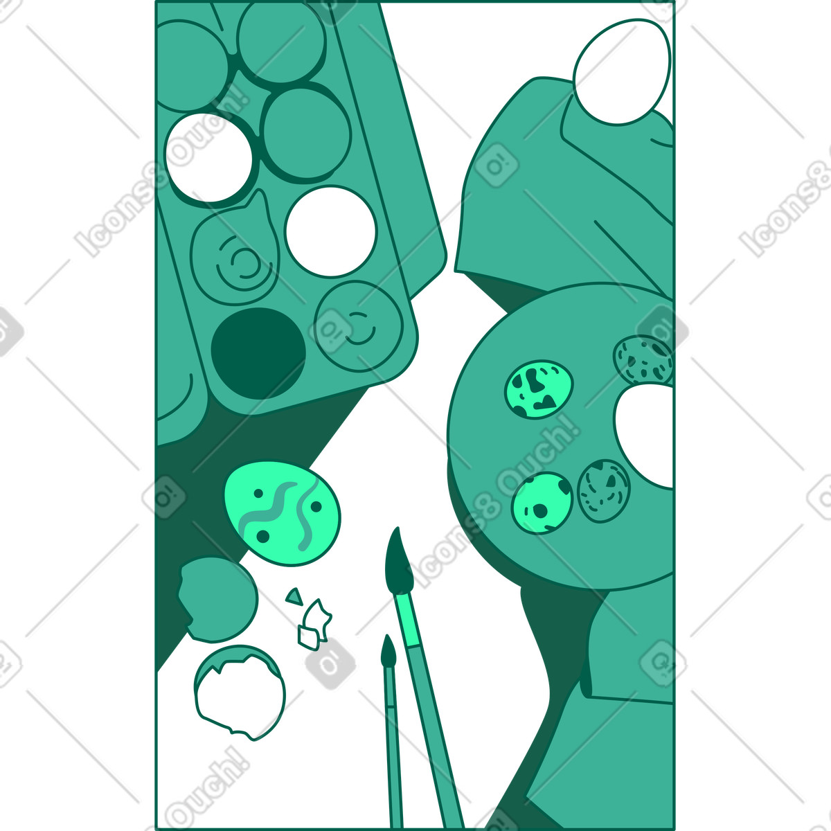 Cornice con uova illustrazione in stile Storyline scarica in PNG, SVG