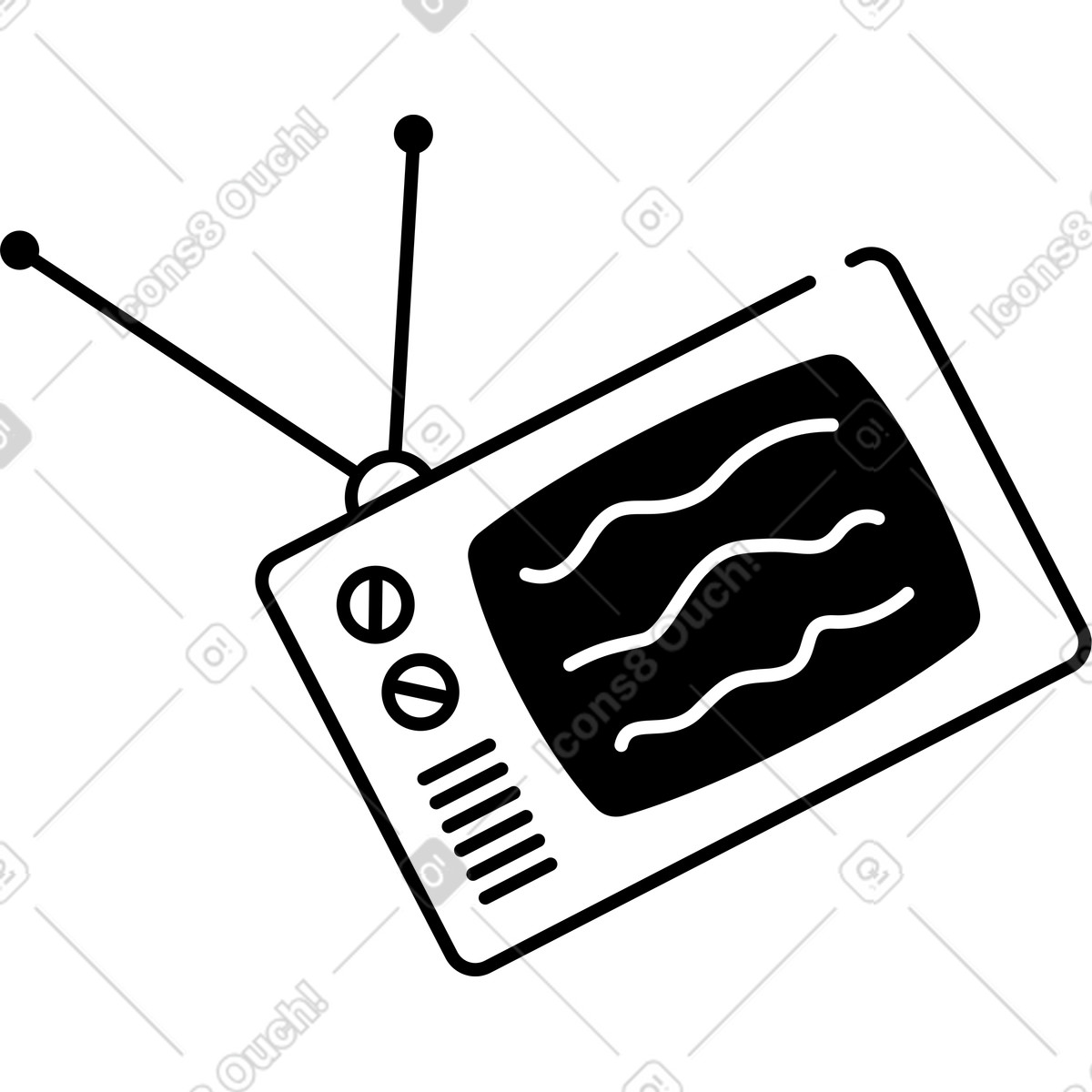 Ilustración Televisión en estilo Transistor a descargar en PNG y SVG