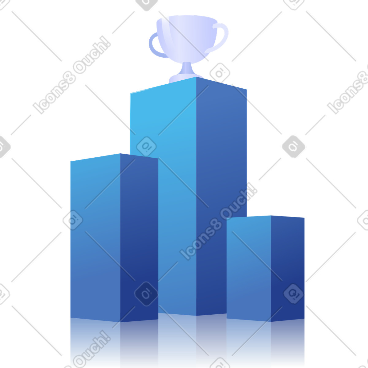 Winning award on unreachable podium peak illustration in Quantum style download in PNG, SVG