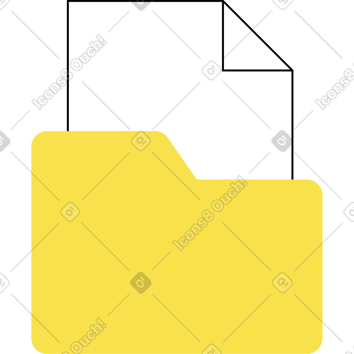 Documento in una cartella illustrazione stile Knotty scarica PNG, SVG