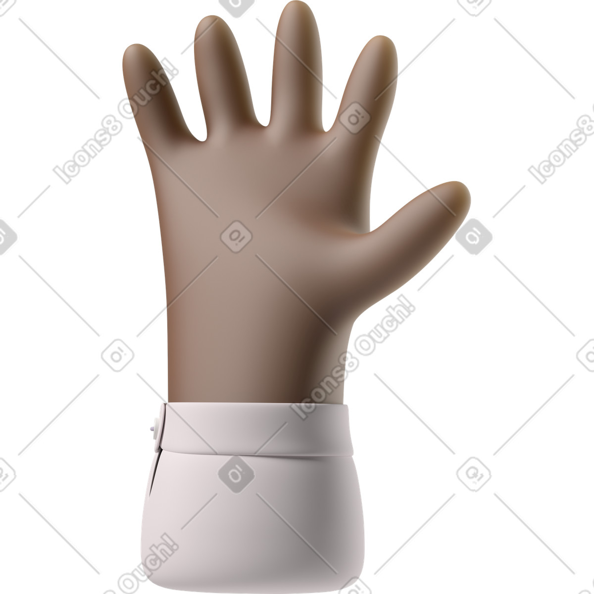 Ilustración Mano de piel negra con los dedos extendidos en estilo 3D Hands Fun&Wild a descargar en PNG y SVG