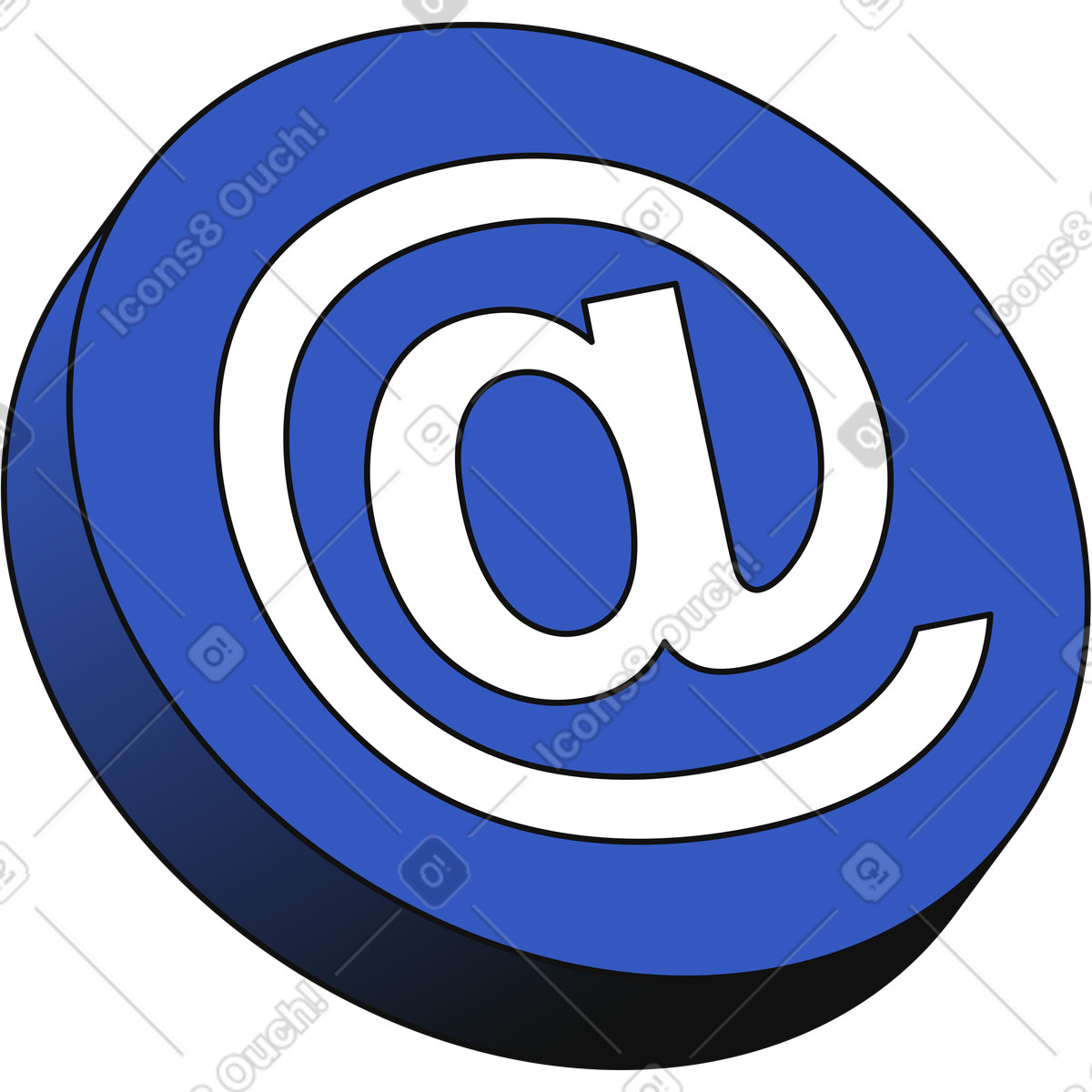Ilustración Arroba en círculo estilo Techny a descargar PNG y SVG