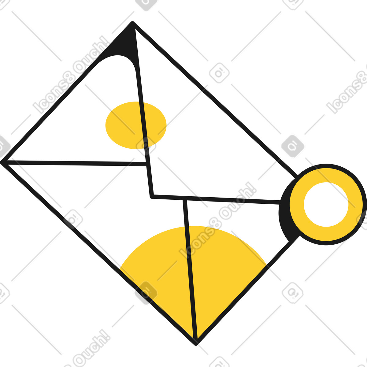 Sealed envelope illustration in Taxi style download in PNG, SVG