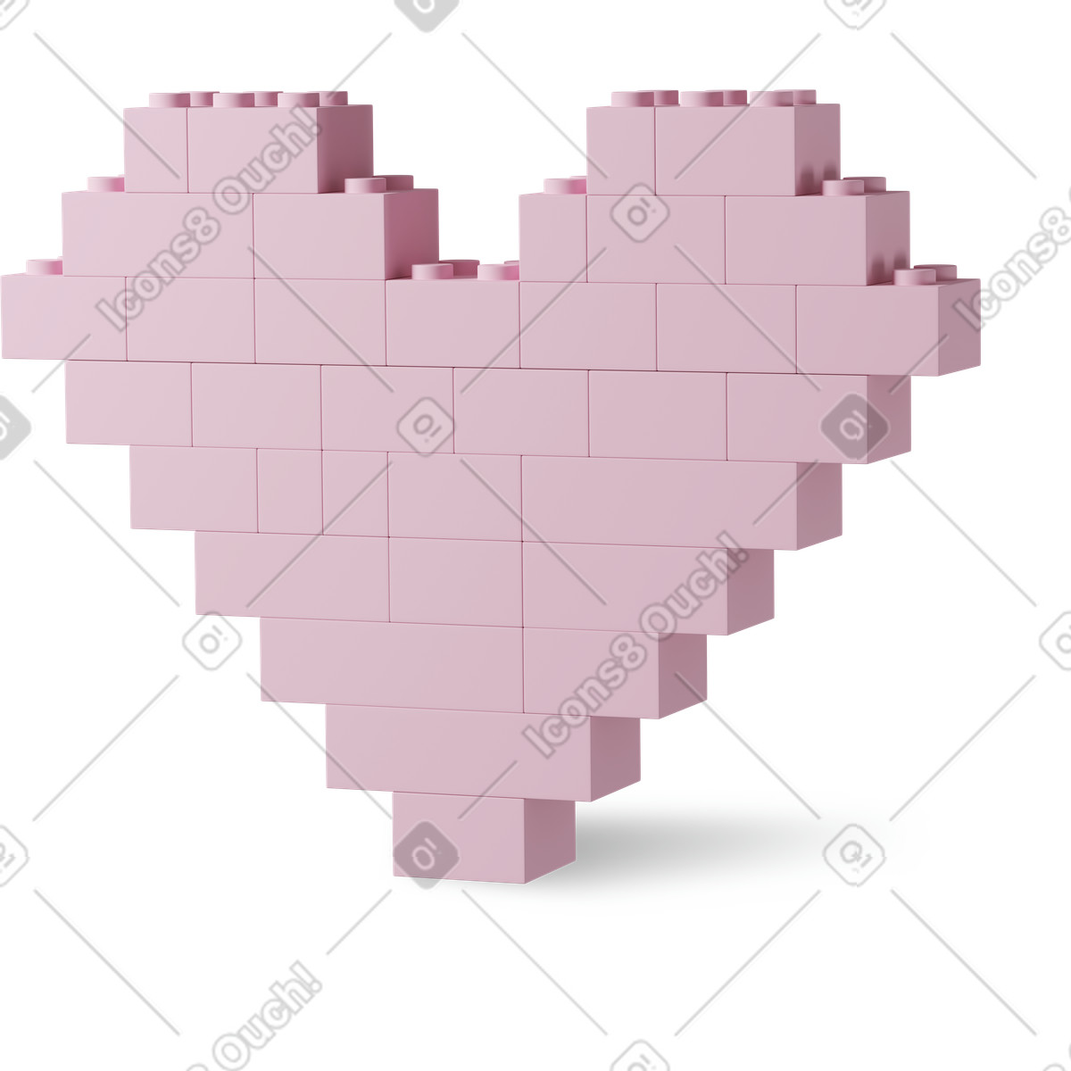 Ilustração de Lego heart em no estilo 3D Casual life para baixar em PNG, SVG