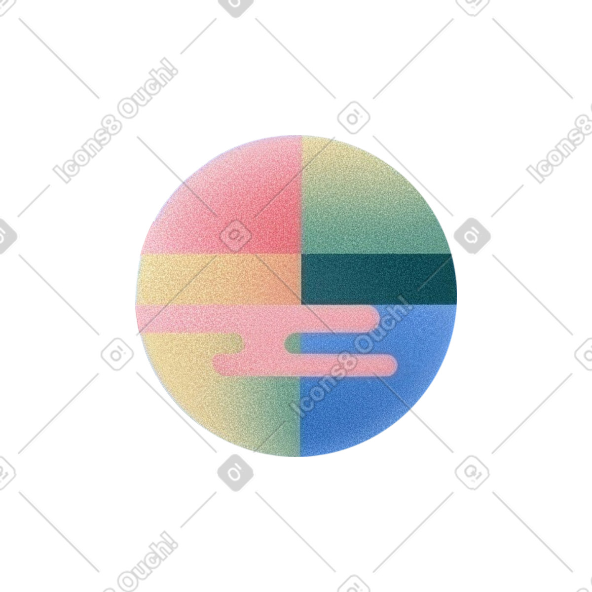 Pianeta multicolore illustrazione in stile Grainy scarica in PNG, SVG