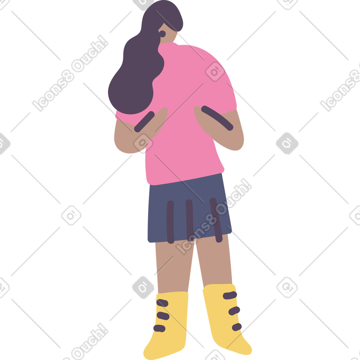 Ilustración Mujer en estilo Pluto a descargar en PNG y SVG