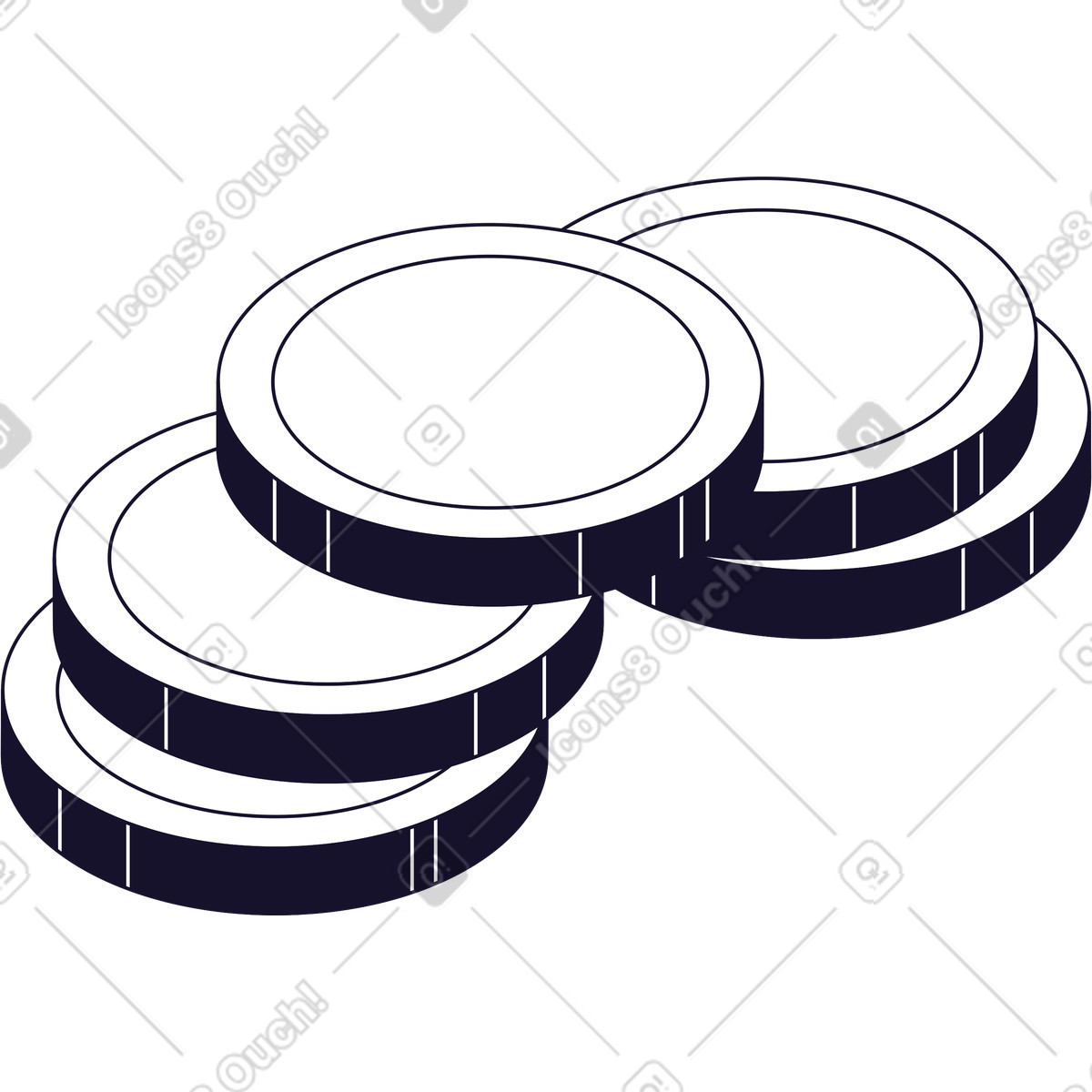 Coins illustration in PNG, SVG