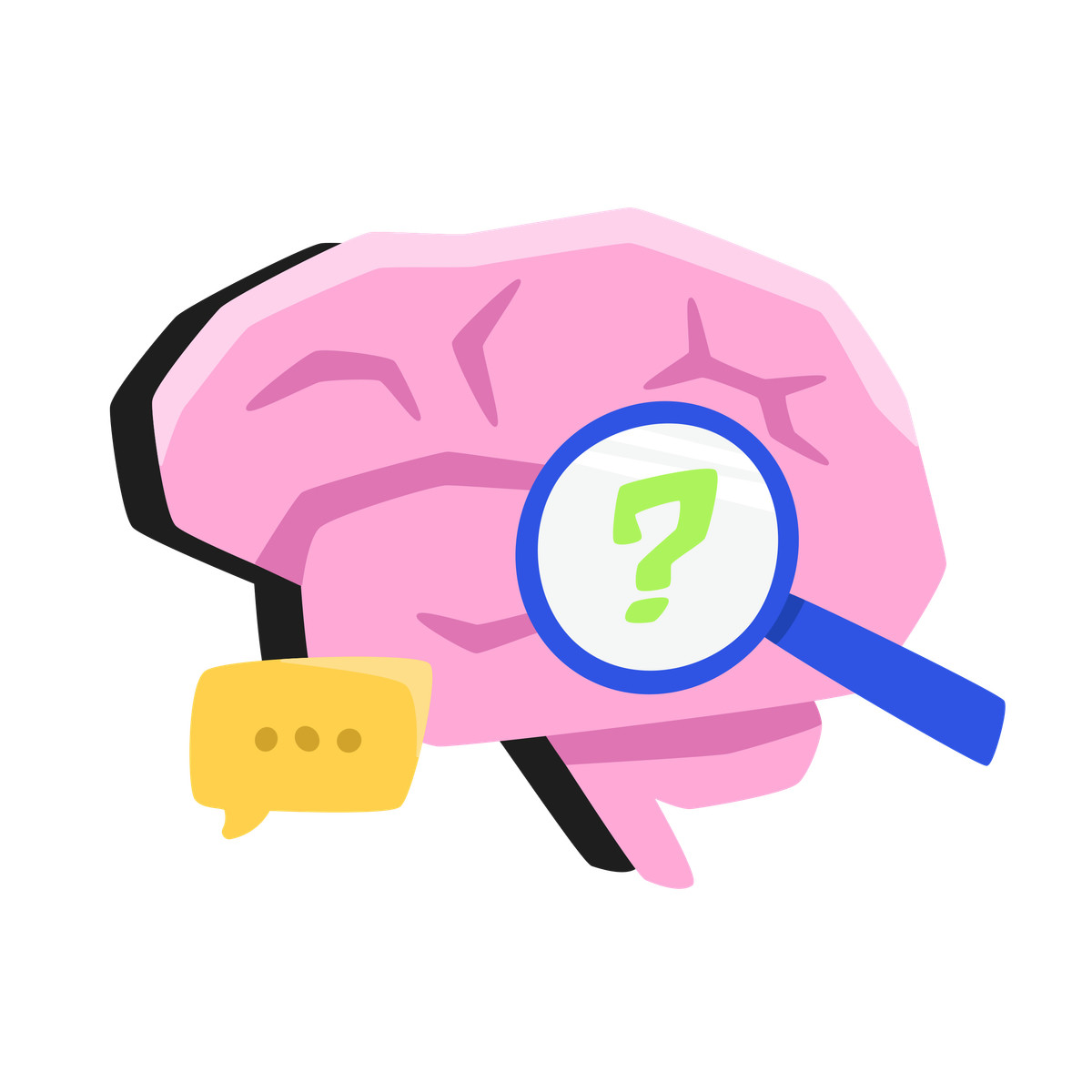 下载 Bouncy 风格的 Searching for mental problems in the brain 插画，支持 PNG、SVG 格式