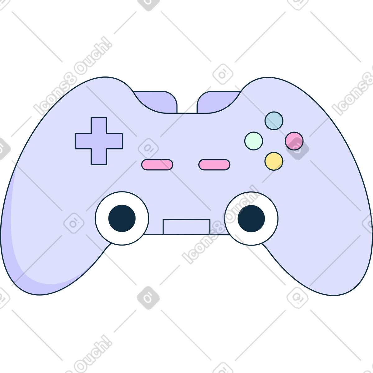 Gamepad illustrazione in stile Bubble gum scarica in PNG, SVG