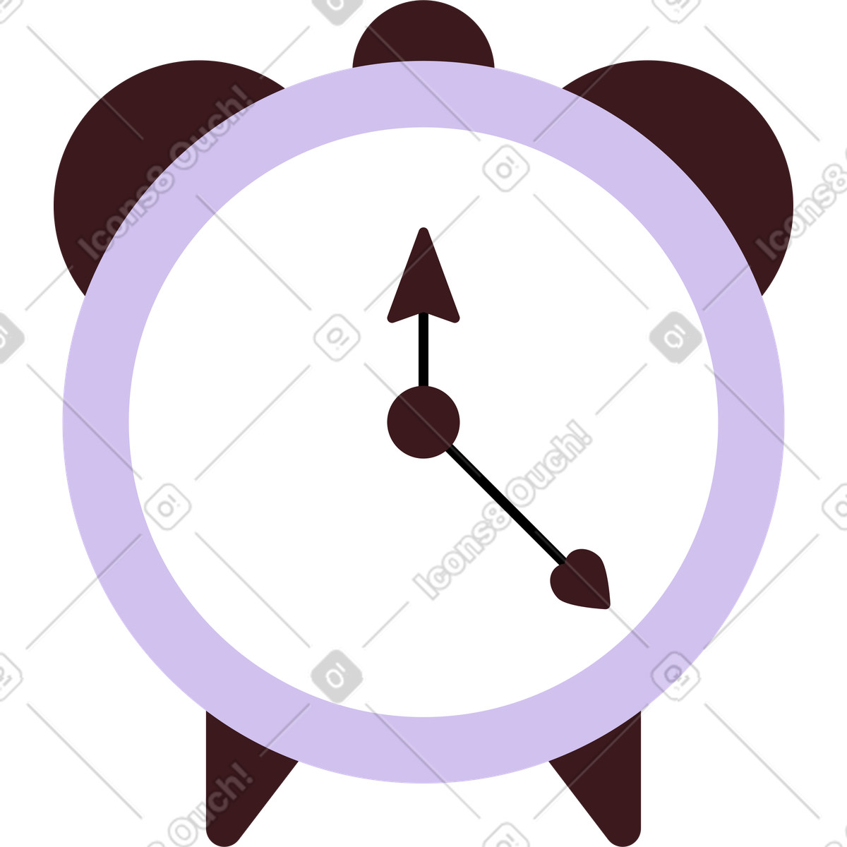 Ilustración Despertador retro en estilo Folks a descargar en PNG y SVG