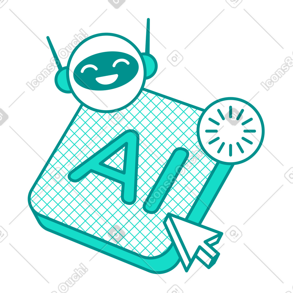 Ilustración Asistente interactivo de ia en estilo Natty a descargar en PNG y SVG
