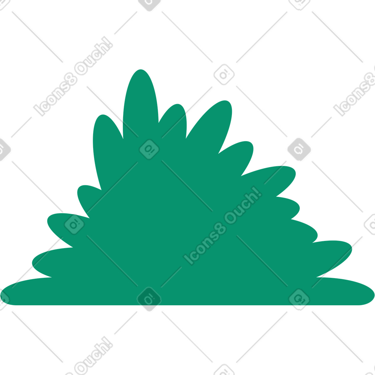 Ilustração de Landscape bush with wide green leafy shape em no estilo Spot para baixar em PNG, SVG