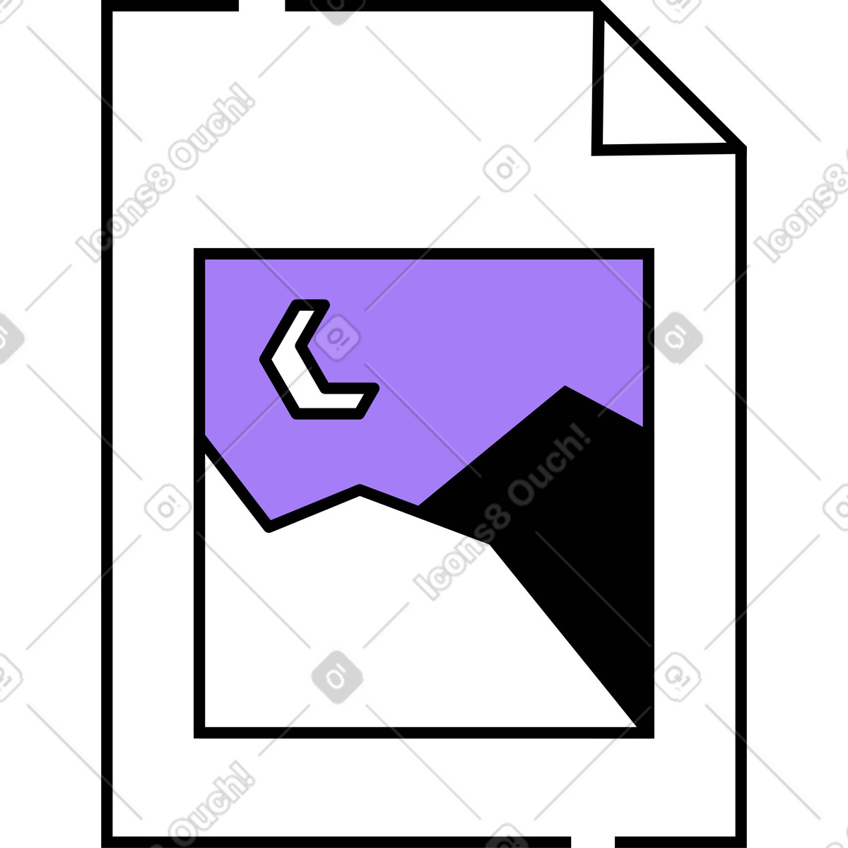 Ilustración Documento con fotografía nocturna en estilo Amethyst a descargar en PNG y SVG