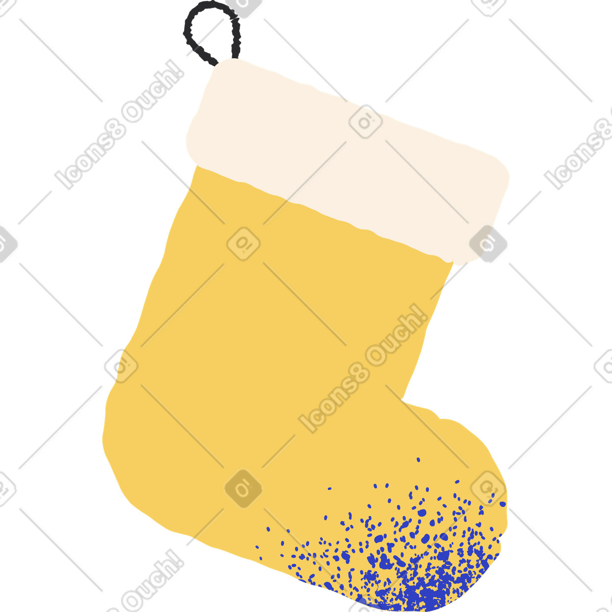 Ilustración Media amarilla en estilo Pablo a descargar en PNG y SVG